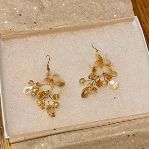 Glass and bead earrings